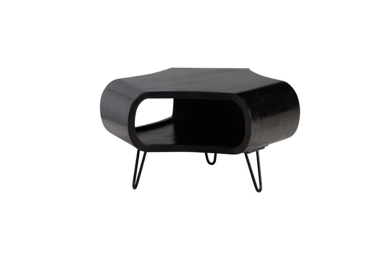 Soffbord Wohnling massivt trä, extravagant rundad design, modern, herrgårdsstil Svart - Svart - Möbler - Vardagsrum - Soffbord & vardagsrumsbord - Soffbord