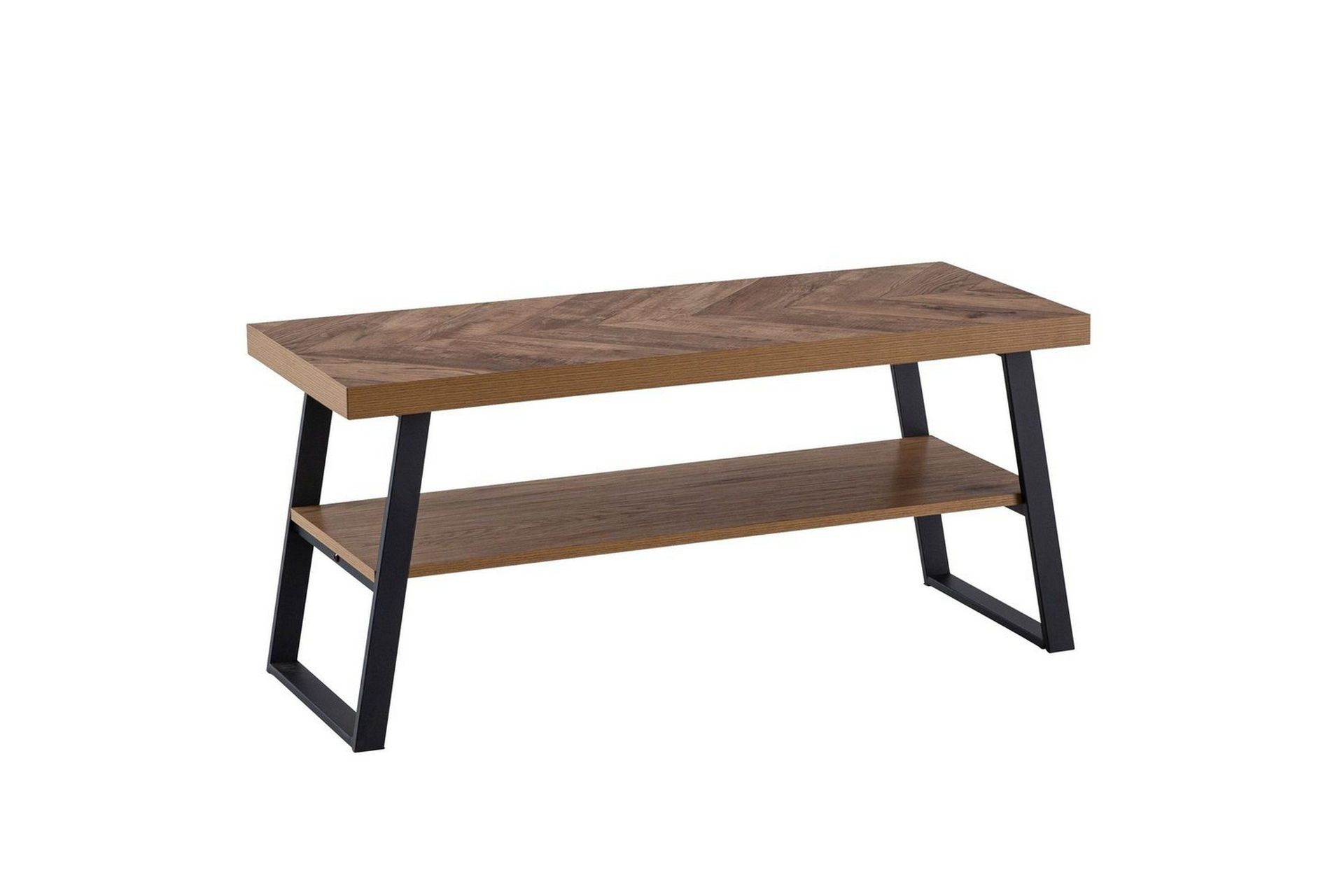 Soffbord Wohnling Massivt tr&auml; fiskbensm&ouml;nster f&ouml;rvaringsutrymme 100 cm -