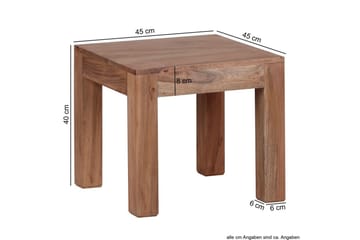 Soffbord Wohnling Massivt trä Lantstil Klassisk Handgjord 45x45 cm, Akacia - 45x45 cm, Akacia - Möbler - Vardagsrum - Soffbord & vardagsrumsbord - Soffbord