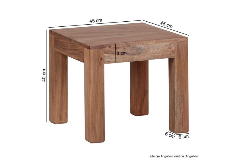 Soffbord Wohnling Massivt trä Lantstil Klassisk Handgjord 45x45 cm, Akacia - 45x45 cm, Akacia - Möbler - Vardagsrum - Soffbord & vardagsrumsbord - Soffbord