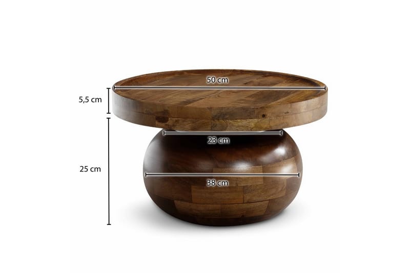Soffbord Wohnling Massivt trä mango 50 cm organisk optik modern - Möbler - Vardagsrum - Soffbord & vardagsrumsbord - Soffbord