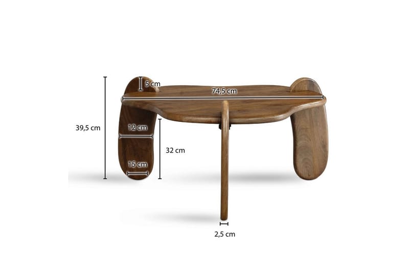 Soffbord Wohnling Massivt trä mango 78 cm organisk optik modern - Möbler - Vardagsrum - Soffbord & vardagsrumsbord - Soffbord