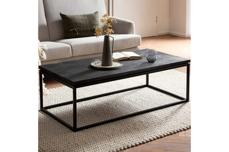 Soffbord Wohnling massivt trä, metallklassisk ram, modern stil 120x60x40 cm - 120x60x40 cm - Möbler - Vardagsrum - Soffbord & vardagsrumsbord - Soffbord