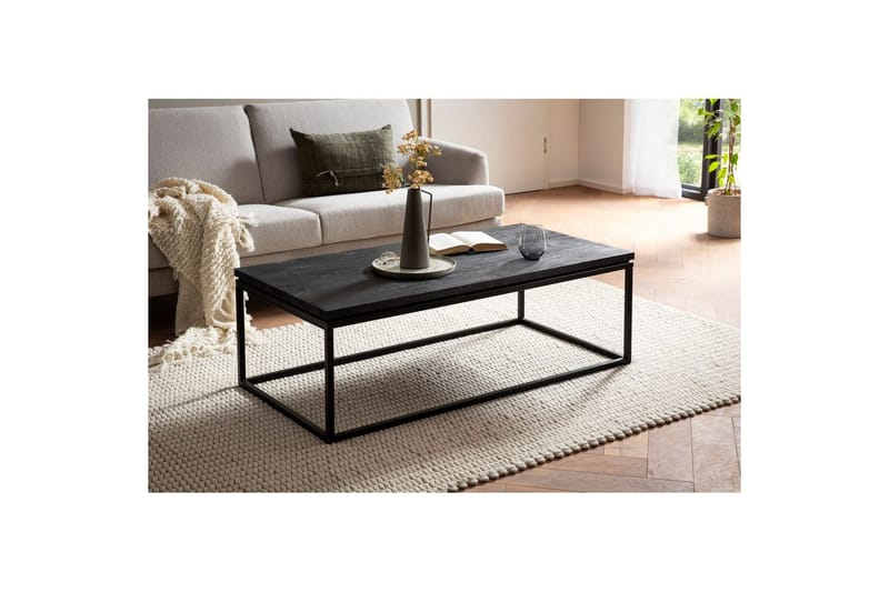 Soffbord Wohnling massivt trä, metallklassisk ram, modern stil 120x60x40 cm - 120x60x40 cm - Möbler - Vardagsrum - Soffbord & vardagsrumsbord - Soffbord
