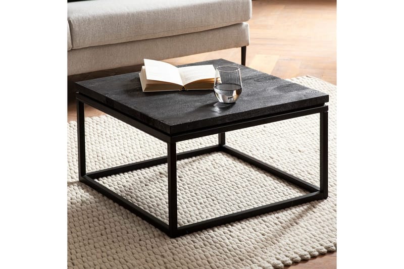Soffbord Wohnling massivt trä, metallklassisk ram, modern stil 60x60x35 cm - 60x60x35 cm - Möbler - Vardagsrum - Soffbord & vardagsrumsbord - Soffbord