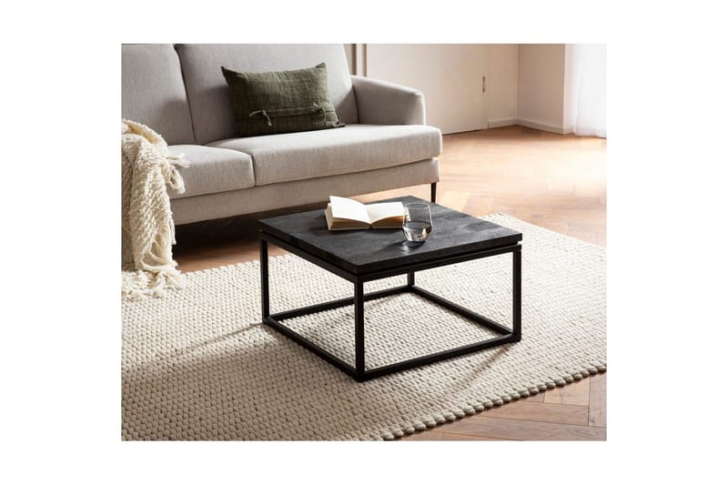 Soffbord Wohnling massivt trä, metallklassisk ram, modern stil 60x60x35 cm - 60x60x35 cm - Möbler - Vardagsrum - Soffbord & vardagsrumsbord - Soffbord