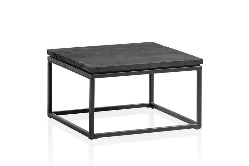 Soffbord Wohnling massivt trä, metallklassisk ram, modern stil 60x60x35 cm, 60x60x35 cm