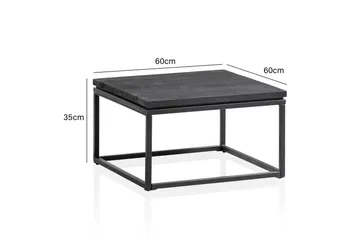 Soffbord Wohnling massivt trä, metallklassisk ram, modern stil 60x60x35 cm - 60x60x35 cm - Möbler - Vardagsrum - Soffbord & vardagsrumsbord - Soffbord