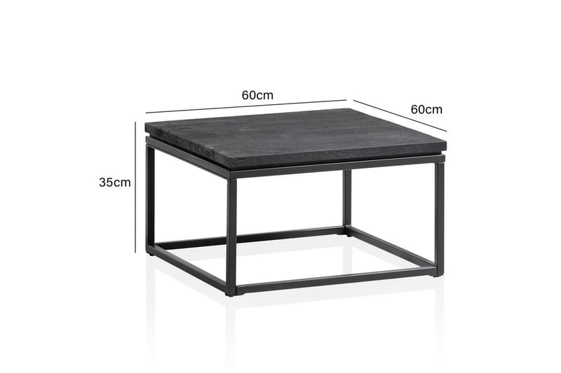 Soffbord Wohnling massivt trä, metallklassisk ram, modern stil 60x60x35 cm - 60x60x35 cm - Möbler - Vardagsrum - Soffbord & vardagsrumsbord - Soffbord