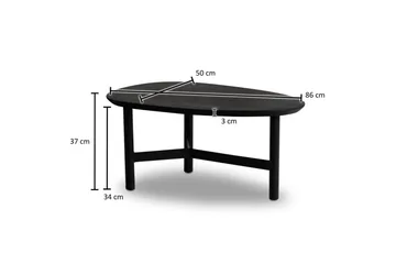 Soffbord Wohnling Massivt trä njurformad 3-bensram modern - Möbler - Vardagsrum - Soffbord & vardagsrumsbord - Soffbord