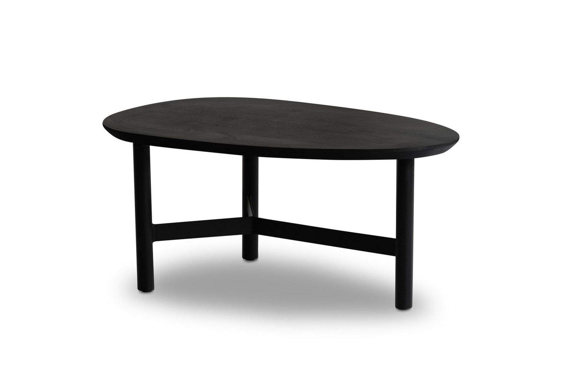 soffbord wohnling massivt trä njurformad 3-bensram modern -