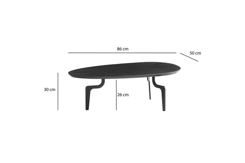 Soffbord Wohnling Massivt trä oval 86 cm modern - Möbler - Vardagsrum - Soffbord & vardagsrumsbord - Soffbord