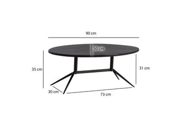 Soffbord Wohnling Massivt trä oval 90 cm modern - Möbler - Vardagsrum - Soffbord & vardagsrumsbord - Soffbord
