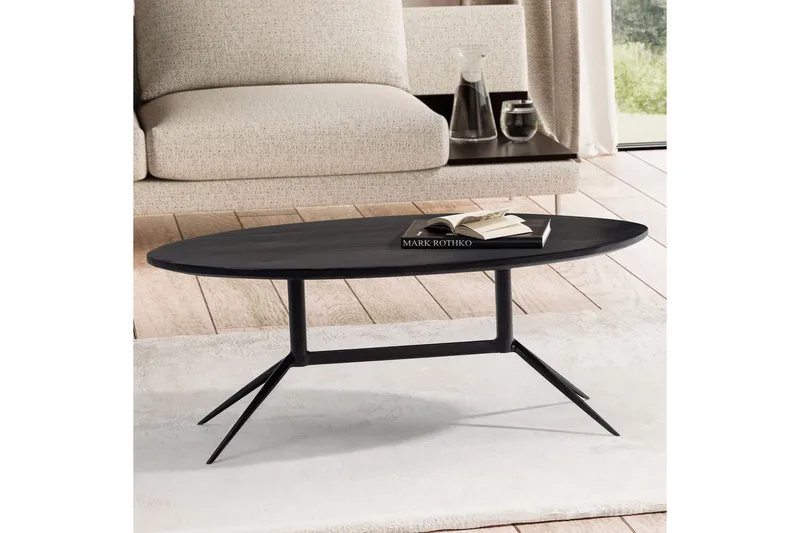 Soffbord Wohnling Massivt trä oval 90 cm modern - Möbler - Vardagsrum - Soffbord & vardagsrumsbord - Soffbord