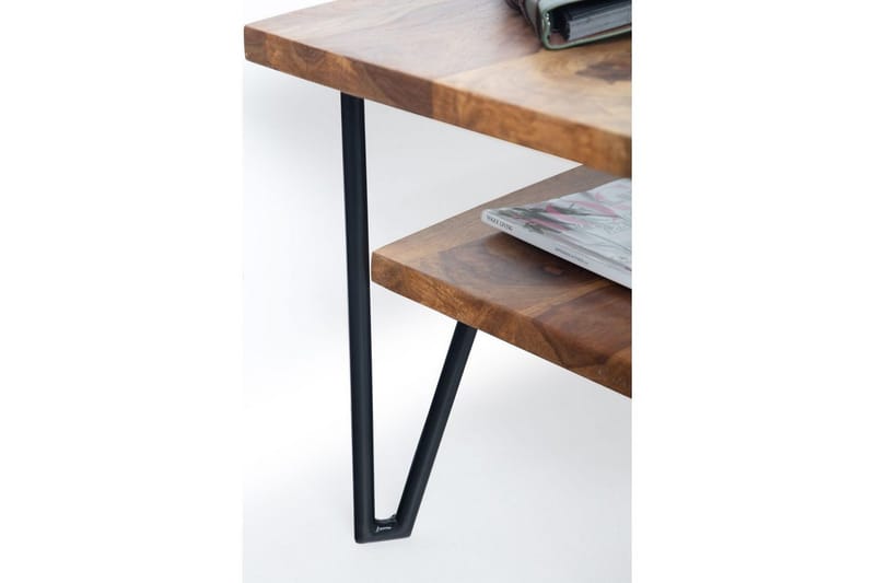 Soffbord Wohnling Massivt trä rektangulär med bricka lantligt metallben - Möbler - Vardagsrum - Soffbord & vardagsrumsbord - Soffbord