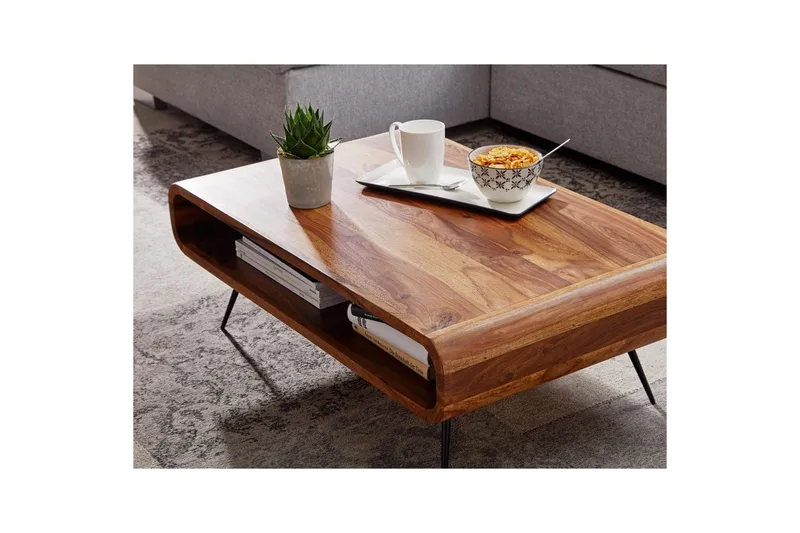 Soffbord Wohnling Massivt trä rektangulär rundade hörn lantligt - Möbler - Vardagsrum - Soffbord & vardagsrumsbord - Soffbord