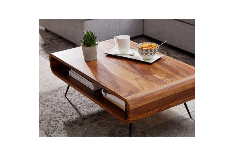 Soffbord Wohnling Massivt trä rektangulär rundade hörn lantligt - Möbler - Vardagsrum - Soffbord & vardagsrumsbord - Soffbord