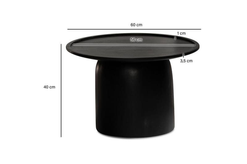 Soffbord Wohnling Massivt trä rund 60 cm cylinderstil bas klassisk modern - Möbler - Vardagsrum - Soffbord & vardagsrumsbord - Soffbord