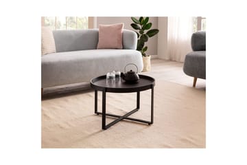 Soffbord Wohnling Massivt trä rund 60 cm med klassiskt utseende metallram modern - Möbler - Vardagsrum - Soffbord & vardagsrumsbord - Soffbord