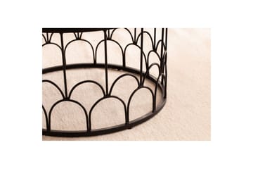 Soffbord Wohnling Massivt trä rund 60 cm med modern metallram modern - Möbler - Vardagsrum - Soffbord & vardagsrumsbord - Soffbord