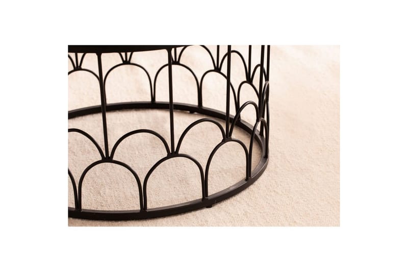 Soffbord Wohnling Massivt trä rund 60 cm med modern metallram modern - Möbler - Vardagsrum - Soffbord & vardagsrumsbord - Soffbord