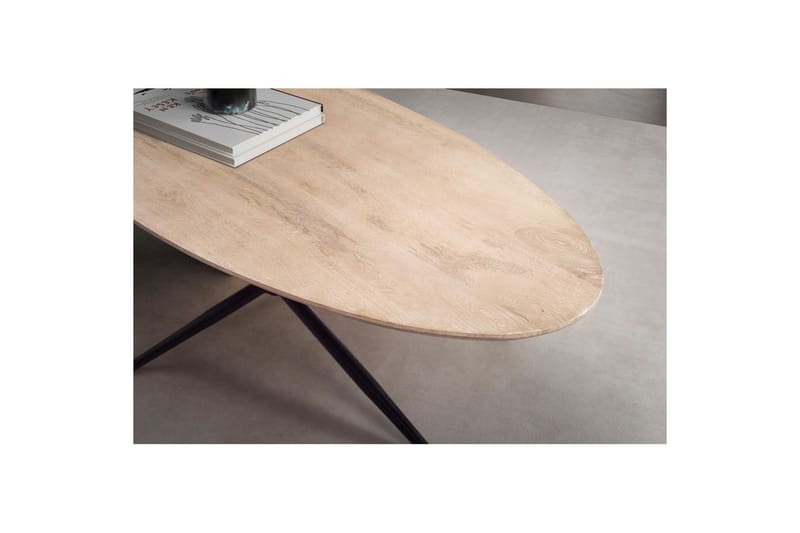 Soffbord Wohnling Massivt trä vitlaserat 86 cm ovalt modern - Möbler - Vardagsrum - Soffbord & vardagsrumsbord - Soffbord