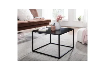 Soffbord Wohnling metall fyrkantig, modern stil Svart - Svart - Möbler - Vardagsrum - Soffbord & vardagsrumsbord - Soffbord