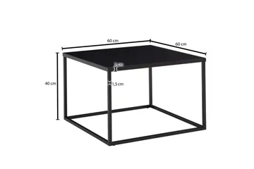 Soffbord Wohnling metall fyrkantig, modern stil Svart - Svart - Möbler - Vardagsrum - Soffbord & vardagsrumsbord - Soffbord