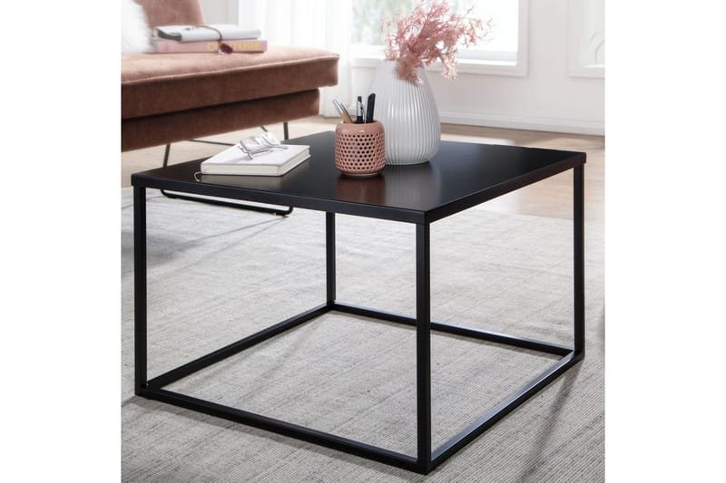 Soffbord Wohnling metall fyrkantig, modern stil Svart - Svart - Möbler - Vardagsrum - Soffbord & vardagsrumsbord - Soffbord