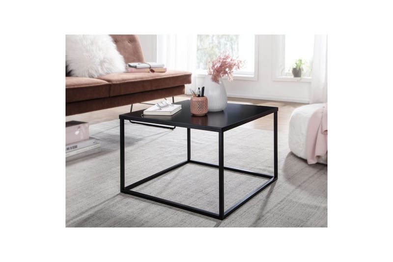 Soffbord Wohnling metall fyrkantig, modern stil Svart - Svart - Möbler - Vardagsrum - Soffbord & vardagsrumsbord - Soffbord