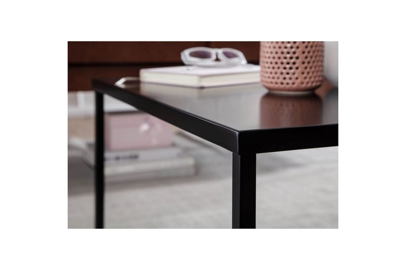 Soffbord Wohnling metall fyrkantig, modern stil Svart - Svart - Möbler - Vardagsrum - Soffbord & vardagsrumsbord - Soffbord