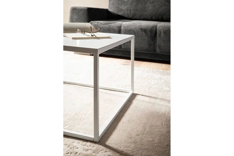 Soffbord Wohnling metall fyrkantig, modern stil Vit - Vit - Möbler - Vardagsrum - Soffbord & vardagsrumsbord - Soffbord