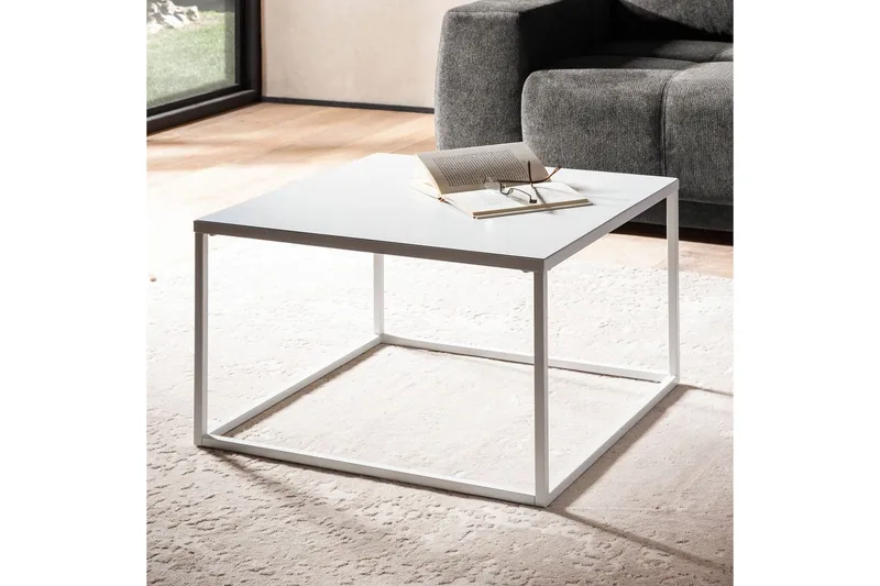 Soffbord Wohnling metall fyrkantig, modern stil Vit - Vit - Möbler - Vardagsrum - Soffbord & vardagsrumsbord - Soffbord