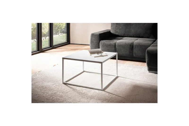 Soffbord Wohnling metall fyrkantig, modern stil Vit - Vit - Möbler - Vardagsrum - Soffbord & vardagsrumsbord - Soffbord