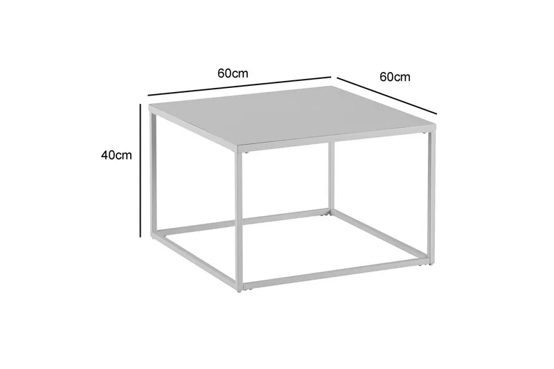Soffbord Wohnling metall fyrkantig, modern stil Vit - Vit - Möbler - Vardagsrum - Soffbord & vardagsrumsbord - Soffbord