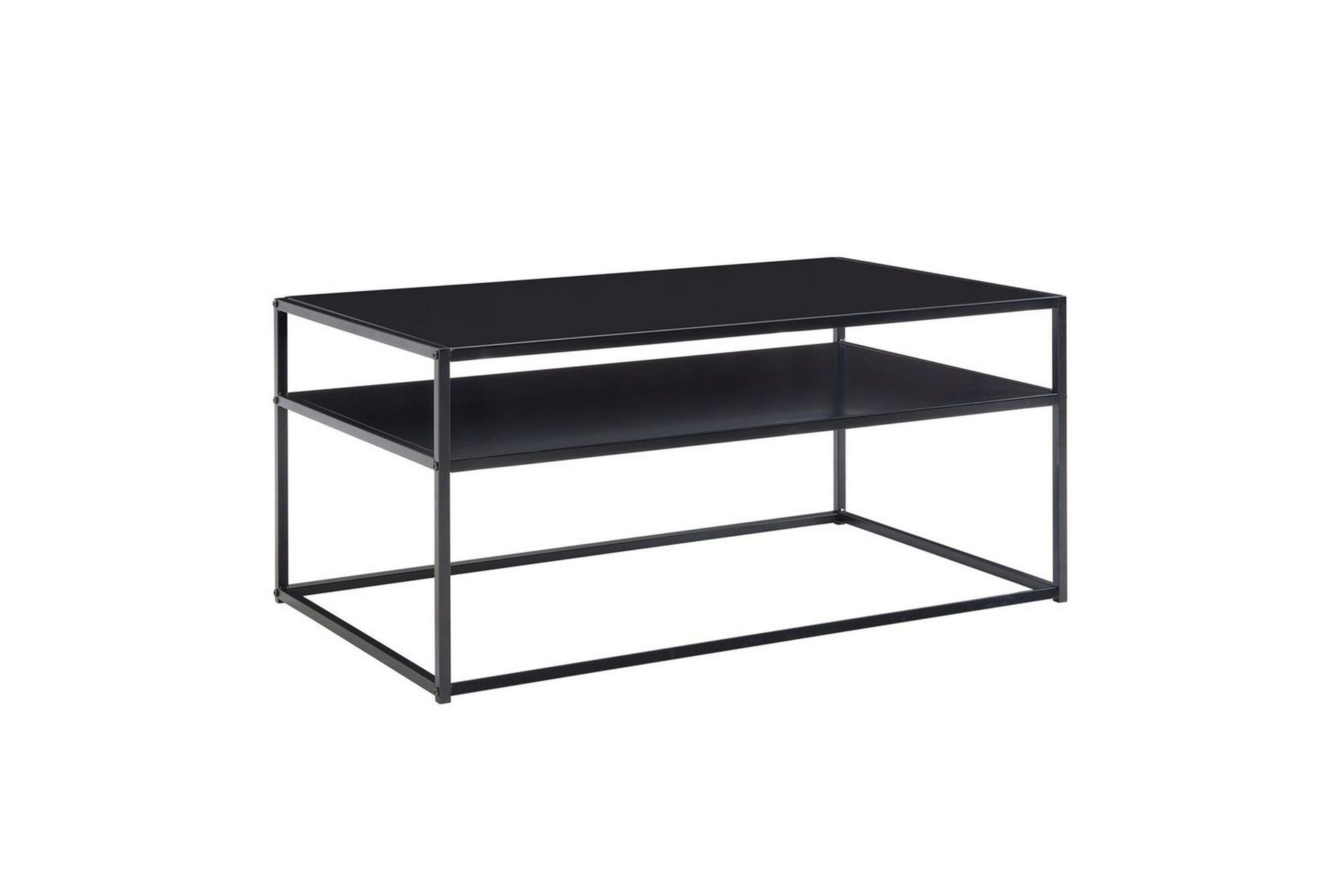 Soffbord Wohnling metall rektangul&auml;r med bricka, modern stil Svart - Svart