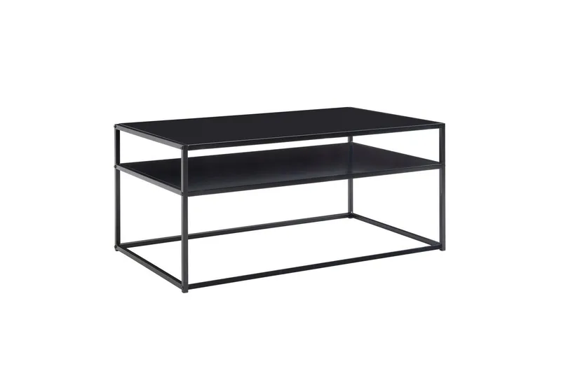 Soffbord Wohnling metall rektangulär med bricka, modern stil Svart, Svart