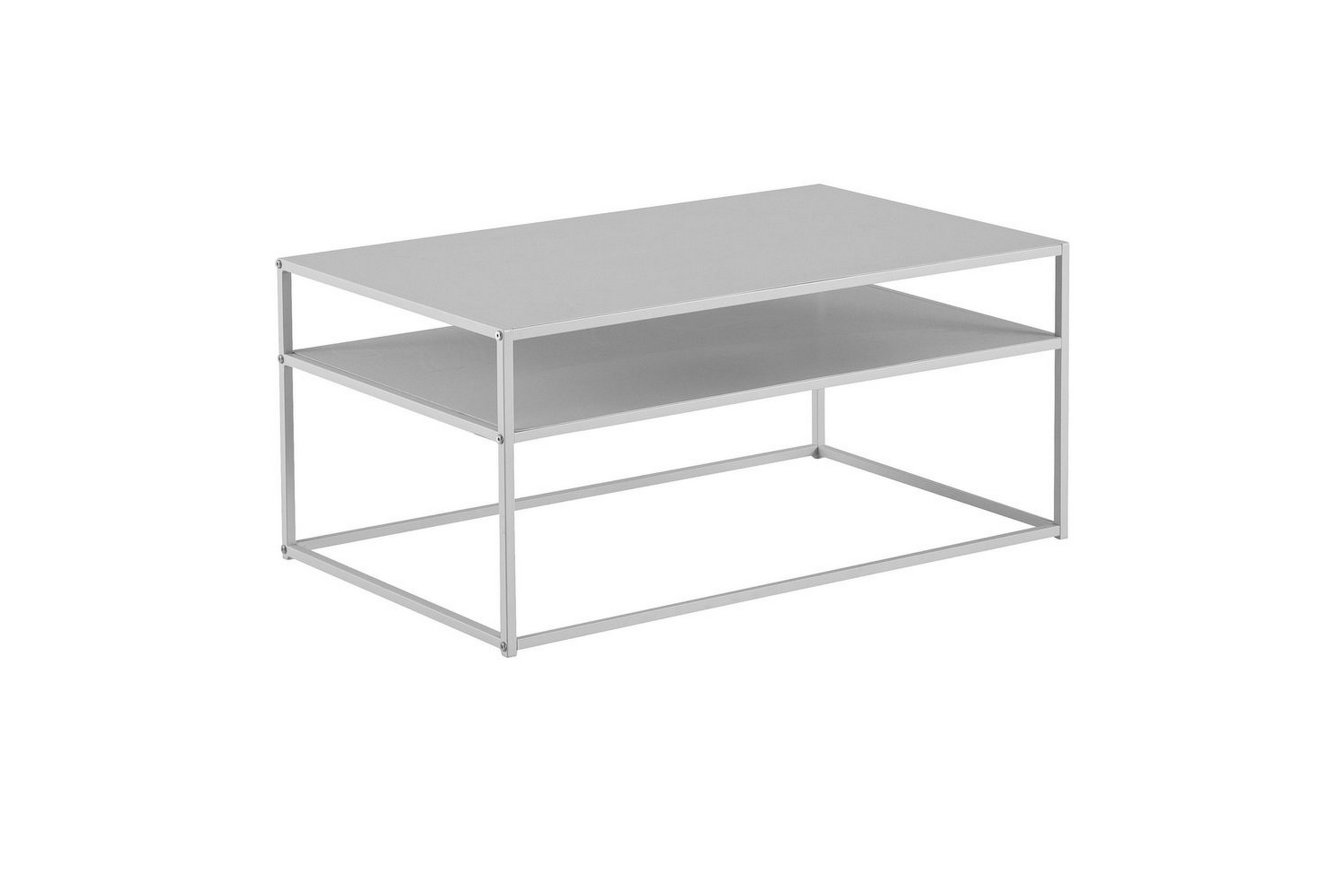 soffbord wohnling metall rektangulär med bricka, modern stil vit - vit