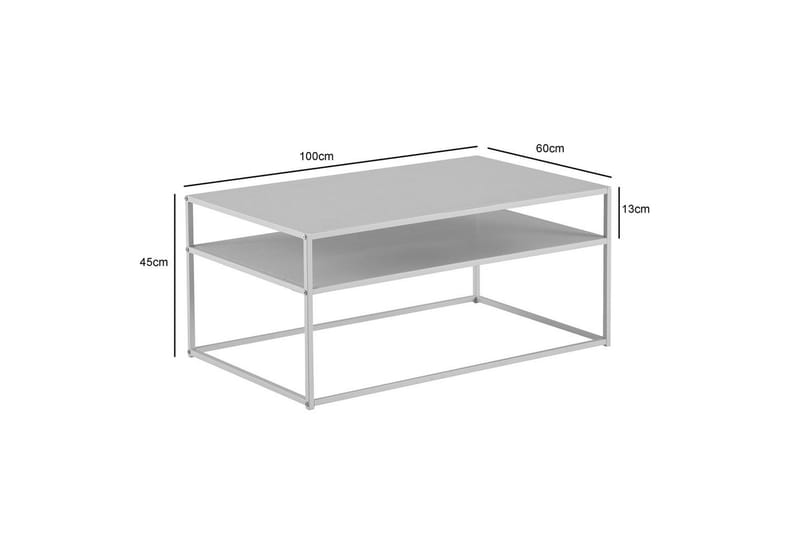 Soffbord Wohnling metall rektangulär med bricka, modern stil Vit - Vit - Möbler - Vardagsrum - Soffbord & vardagsrumsbord - Soffbord