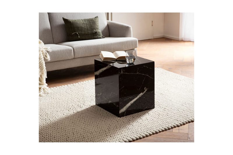 Soffbord Wohnling MONOBLOC marmorausseende 40x40x45 cm, modern stil Marmor Svart - Marmor Svart - Möbler - Vardagsrum - Soffbord & vardagsrumsbord - Soffbord