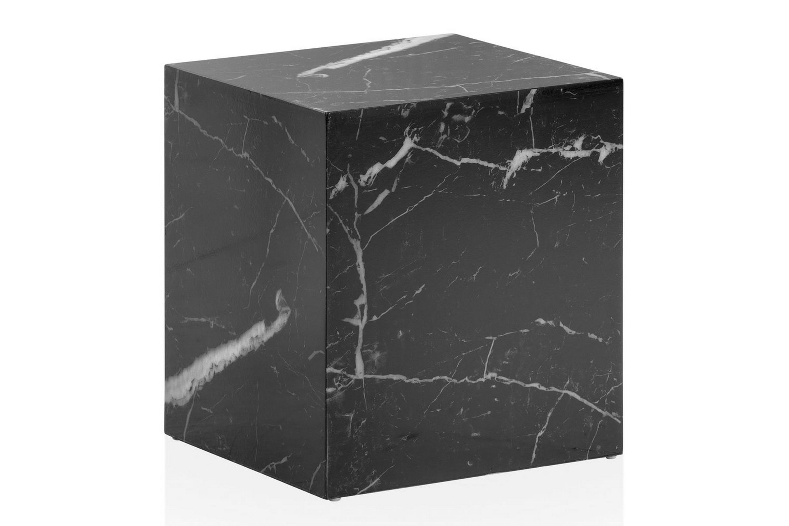 soffbord wohnling monobloc marmorausseende 40x40x45 cm, modern stil marmor svart - marmor svart