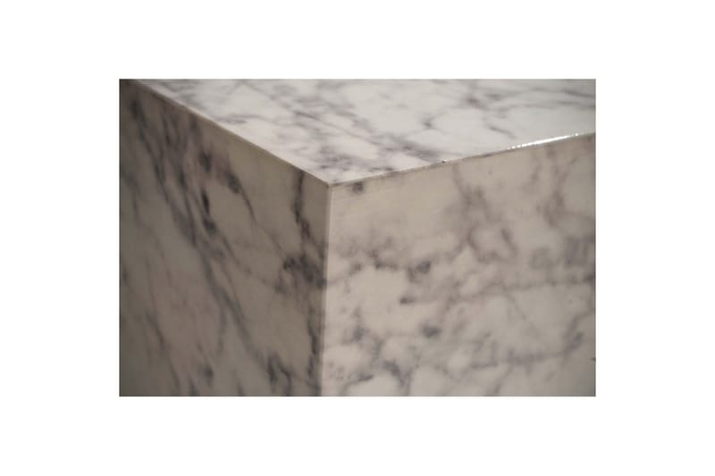 Soffbord Wohnling MONOBLOC marmorausseende 40x40x45 cm, modern stil Marmor Vit - Marmor Vit - Möbler - Vardagsrum - Soffbord & vardagsrumsbord - Marmorbord