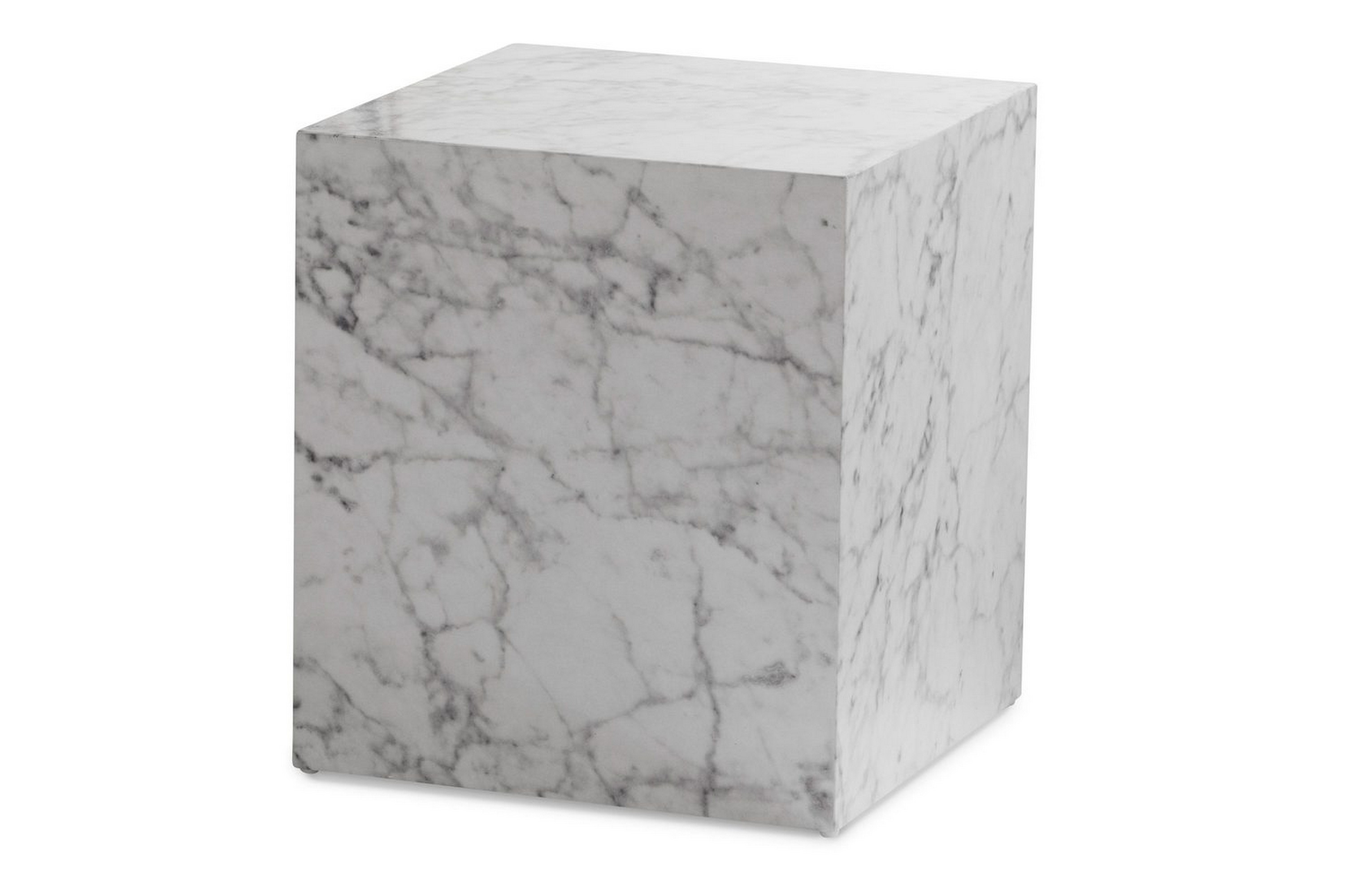 soffbord wohnling monobloc marmorausseende 40x40x45 cm, modern stil marmor vit - marmor vit