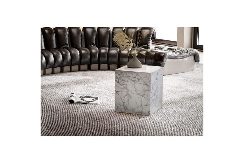 Soffbord Wohnling MONOBLOC marmorausseende 40x40x45 cm, modern stil Marmor Vit - Marmor Vit - Möbler - Vardagsrum - Soffbord & vardagsrumsbord - Soffbord