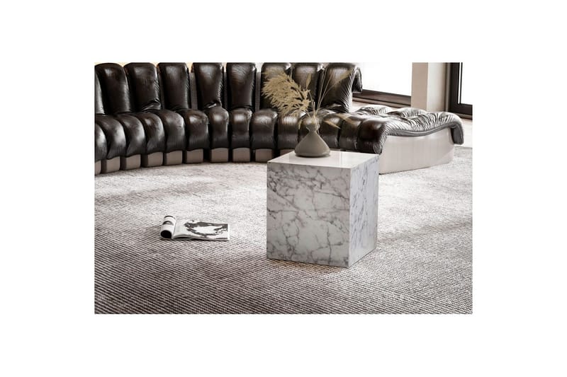 Soffbord Wohnling MONOBLOC marmorausseende 40x40x45 cm, modern stil Marmor Vit - Marmor Vit - Möbler - Vardagsrum - Soffbord & vardagsrumsbord - Marmorbord