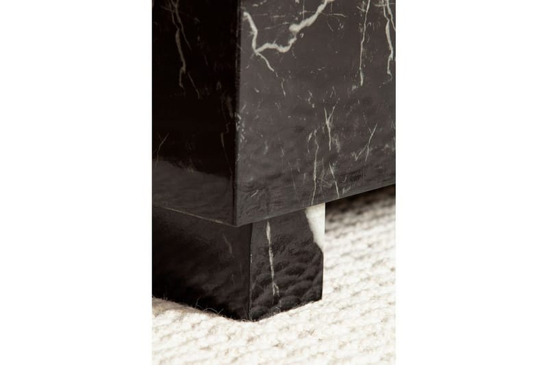 Soffbord Wohnling MONOBLOC modernt utseende, 60x60x35 cm, med släda ben Marmor Svart - Marmor Svart - Möbler - Vardagsrum - Soffbord & vardagsrumsbord - Marmorbord