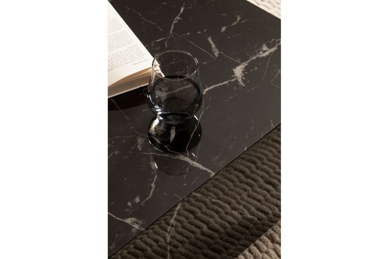 Soffbord Wohnling MONOBLOC modernt utseende, 60x60x35 cm, med släda ben Marmor Svart - Marmor Svart - Möbler - Vardagsrum - Soffbord & vardagsrumsbord - Soffbord