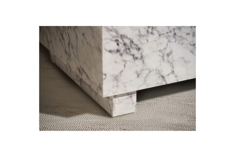 Soffbord Wohnling MONOBLOC modernt utseende, 60x60x35 cm, med släda ben Marmor Vit - Marmor Vit - Möbler - Vardagsrum - Soffbord & vardagsrumsbord - Soffbord