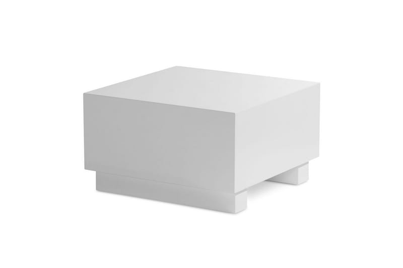 Soffbord Wohnling MONOBLOC modernt utseende, 60x60x35 cm, med släda ben Vit, Vit