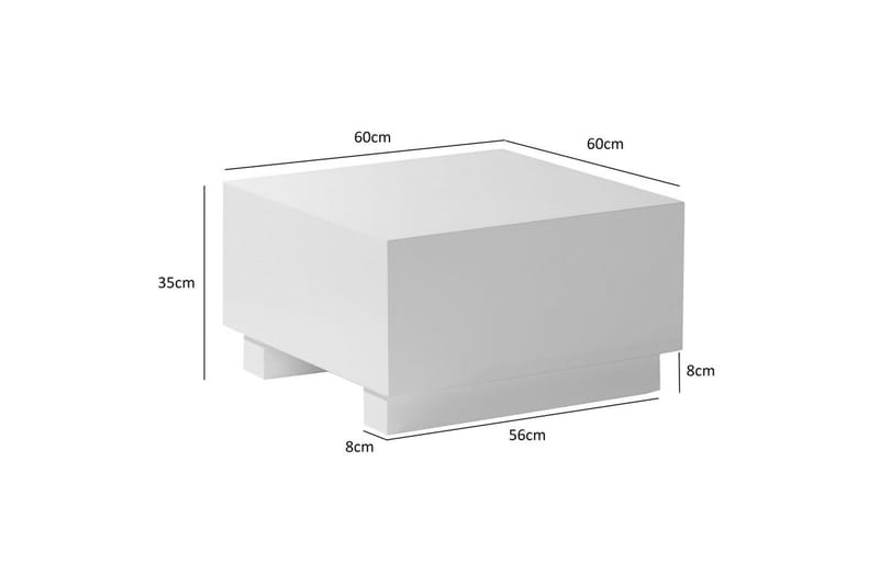 Soffbord Wohnling MONOBLOC modernt utseende, 60x60x35 cm, med släda ben Vit - Vit - Möbler - Vardagsrum - Soffbord & vardagsrumsbord - Soffbord